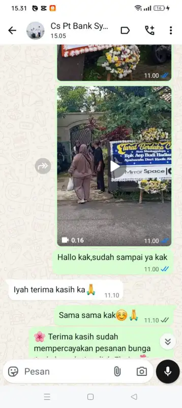 Testimonial Papan Bunga PALU